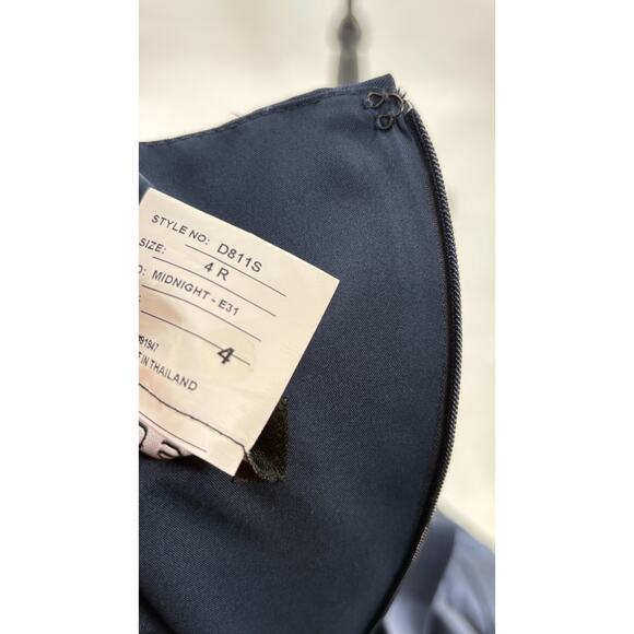 Alfred Sung Off Shoulder Satin Dress 4 Blue NWOT Gown Formal Wedding D811S - Picture 7 of 8